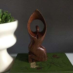 Modernist Abstract Wood Person Sculpture